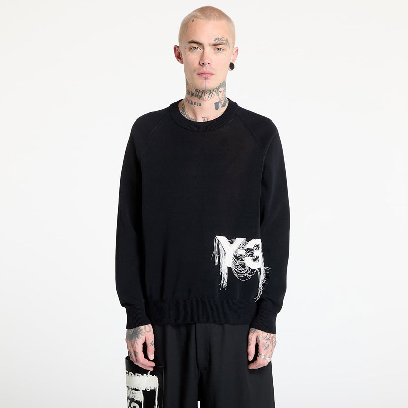 Суитчър Y-3 Logo Knit Crew Sweatshirt Черно | JL8752