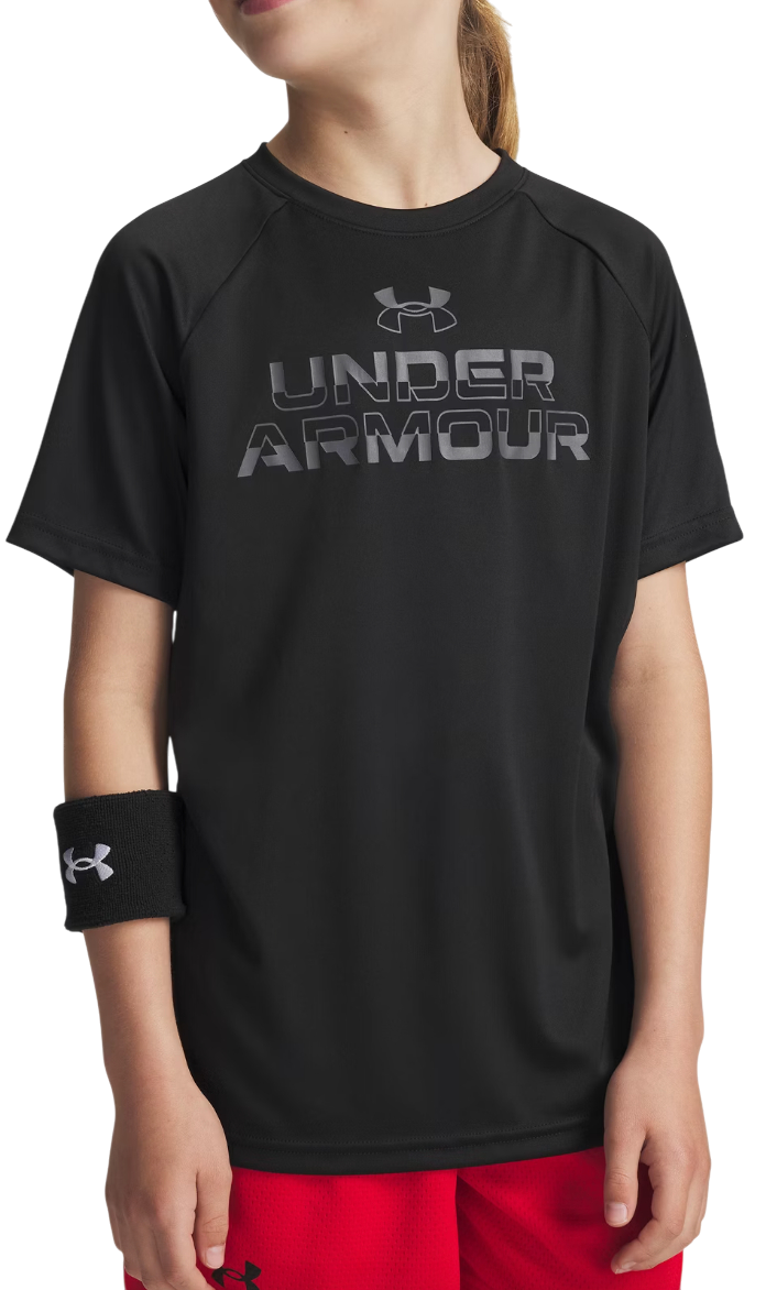 Тениска Under Armour T-Shirt UA Tech Split Wordmark Short Sleeve Черно | 1383010-003