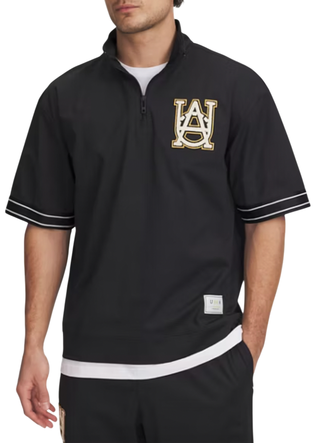 Courtside Embroidered Collegiate Logo Short Sleeve Quarter-Zip Pullover