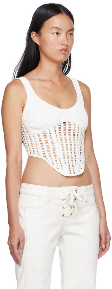 Потник Dion Lee Recycled Viscose Tank Top with Lace Up Бяло | A7568S22, 1
