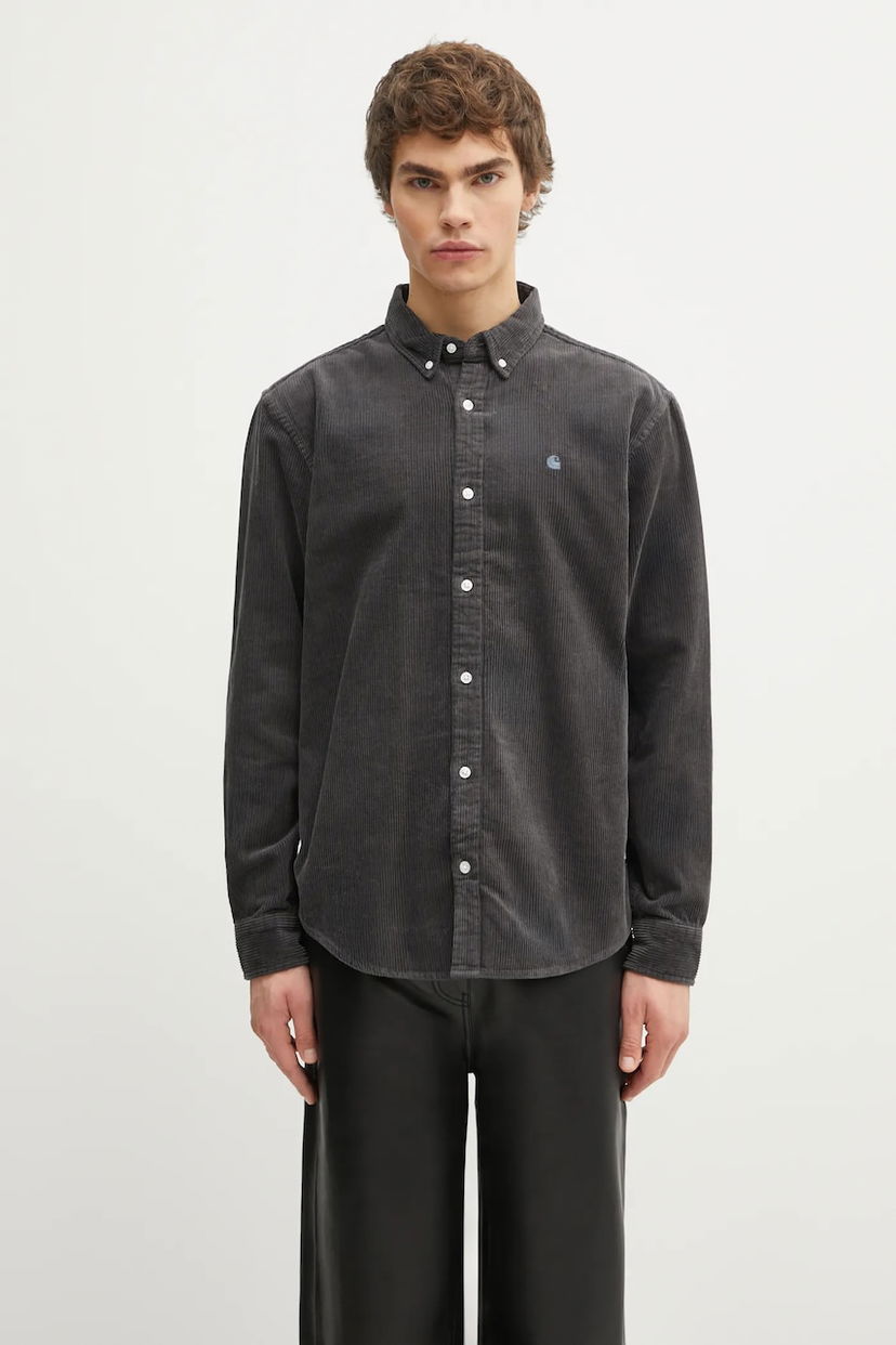 Риза Carhartt WIP Madison L/S Corduroy Shirt Regular Fit Button-Down Collar Сиво | I029958.2F9XX
