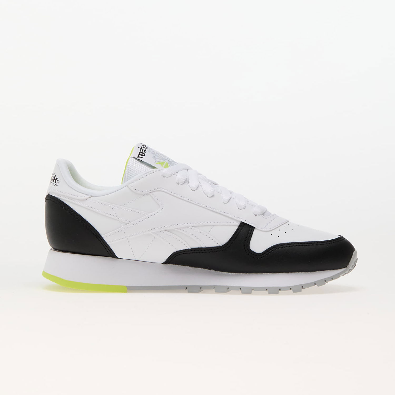 Кецове и обувки Reebok Classic Leather Core Black/ Ftw White/ Acid Yellow Бяло | 100075004, 1