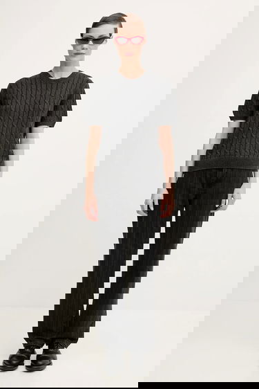 Пуловер Carhartt WIP Carter Cotton Cable Knit Short-Sleeve Sweater Сиво | I035181.89GD, 4