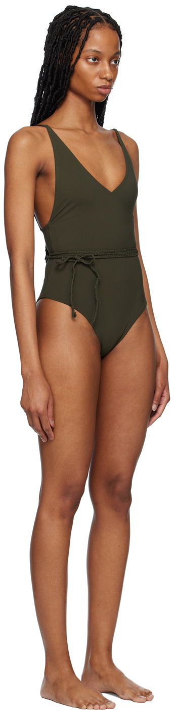 Бански TOTEME TOTEME Wrap One-Piece Swimsuit Зелено | 232-7034-795, 1