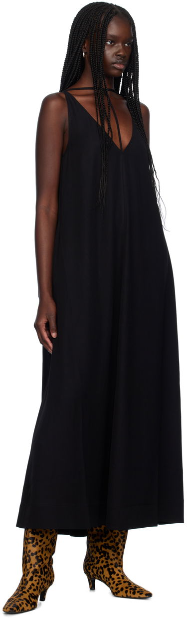 Pокля TOTEME T-Strap Maxi Dress Черно | 243-WRD0122-FB0020, 3