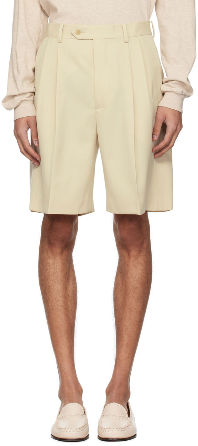 Къси панталони AURALEE Auralee Light Pleated Shorts Бежово | A24SP04MG, 0