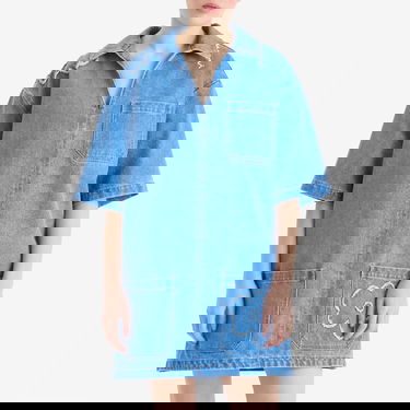 Риза Marni Marni Denim Shirt Dress with Flower Appliqué Синьо | ABJD1391QS, 2