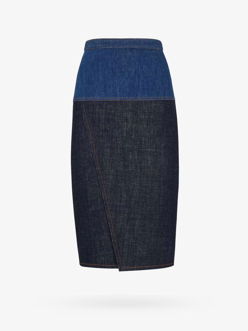 Пола FENDI Two Tone Denim Pencil Skirt Синьо | FLQ588AT1AF1PNC