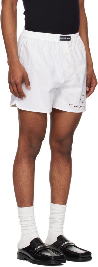 Боксерки Marine Serre Marine Serre Regenerated Linen Shorts Бяло | USH002A UWOV0007, 1