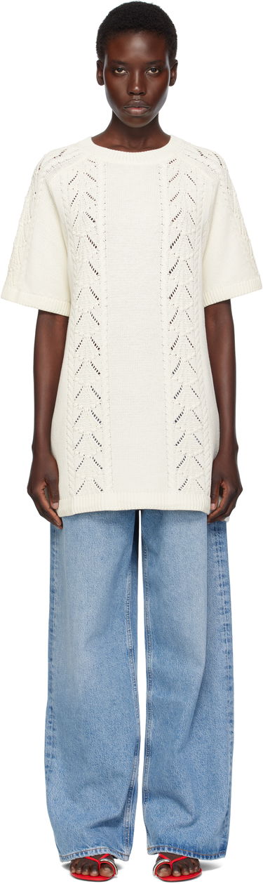 Пуловер Loulou de Saison Loulou de Saison Arman Knit Top Бяло | ARMAN, 0