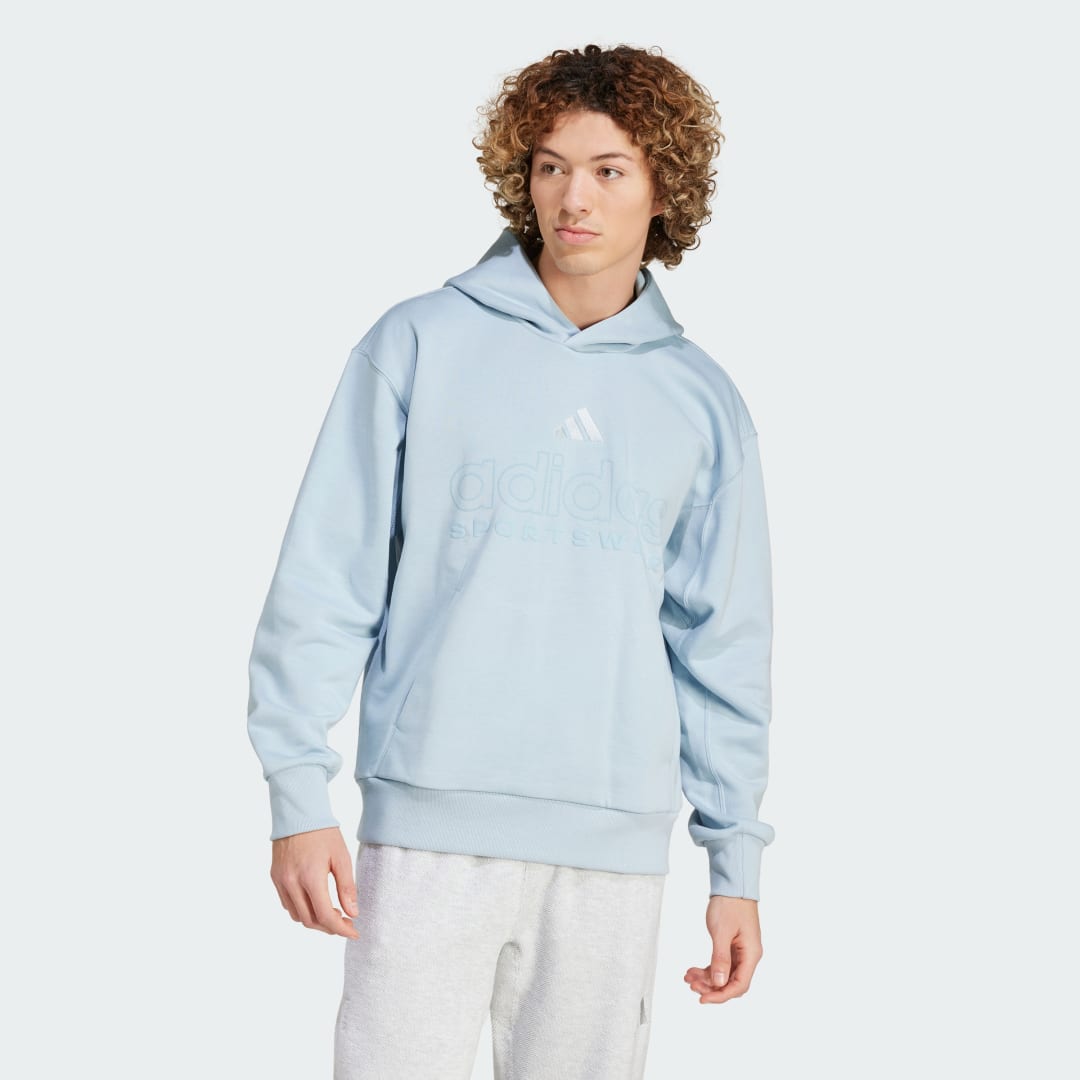 Суитчър adidas Performance Fleece Graphic Hoodie Синьо | IY6596, 0