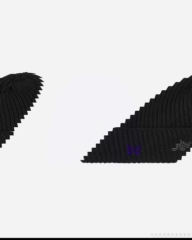 Шапка Needles Embroidered Logo Ribbed Beanie Черно | NS064 D, 2