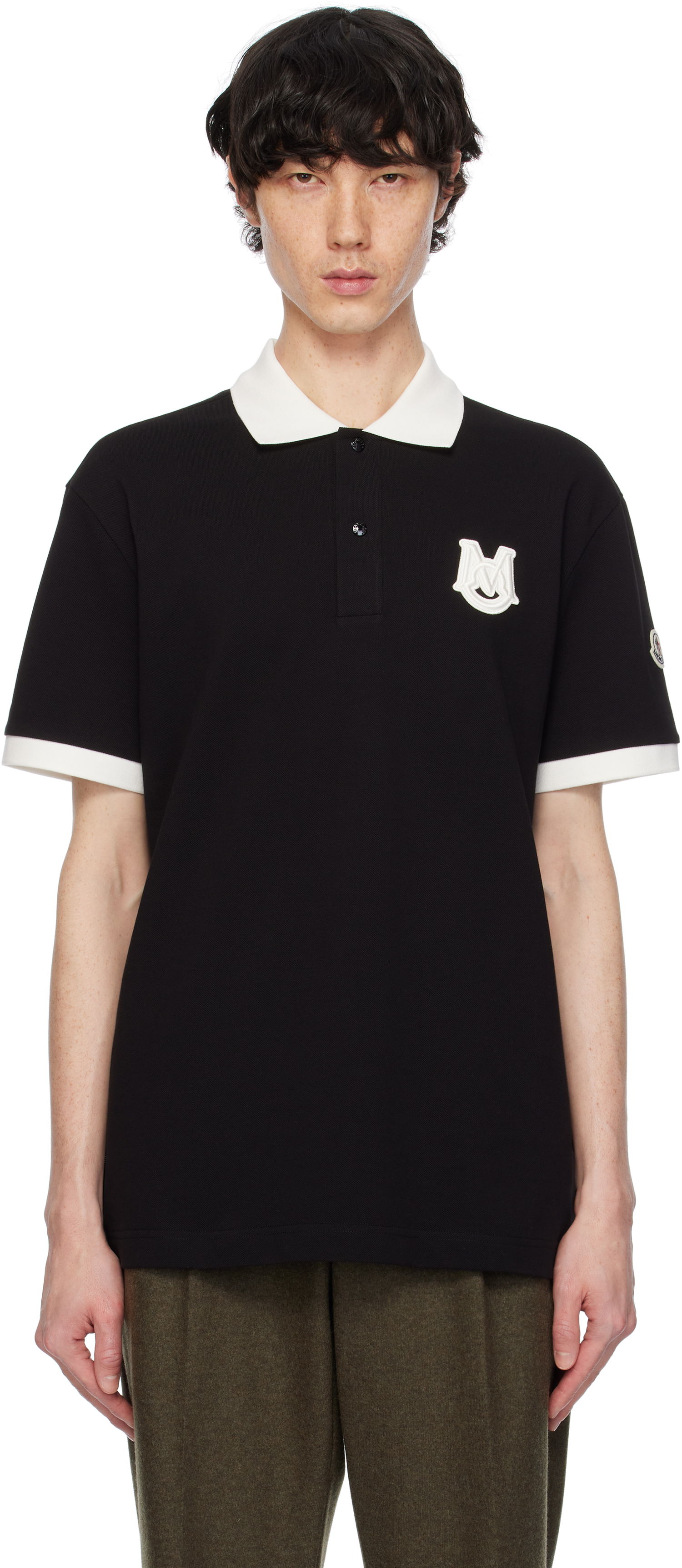 Поло тениска Moncler Archivio Short Sleeve Polo Черно | K10918A0000589A16, 0