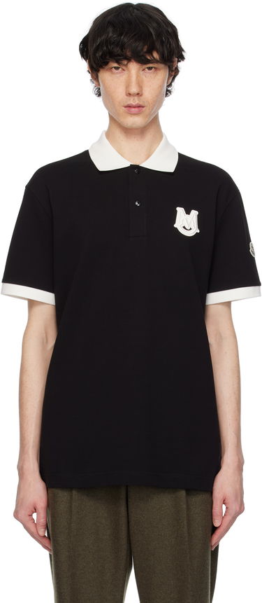 Поло тениска Moncler Archivio Short Sleeve Polo Черно | K10918A0000589A16, 0