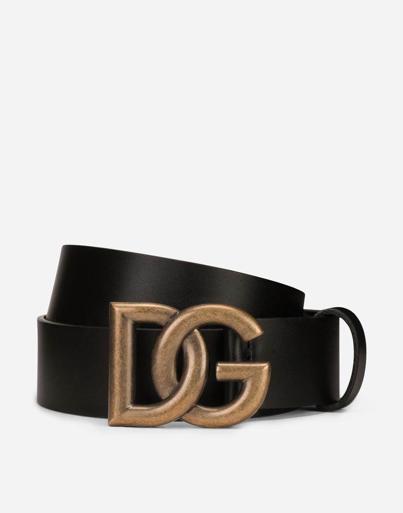 Колани Dolce & Gabbana Leather Belt with DG Logo Buckle Черно | BC4644AX62280999