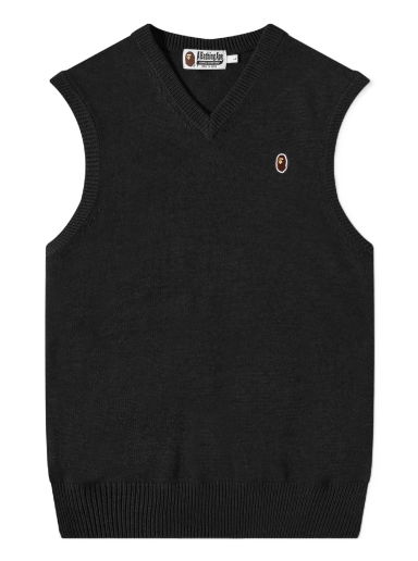 Ape Head One Point Knit Vest Black