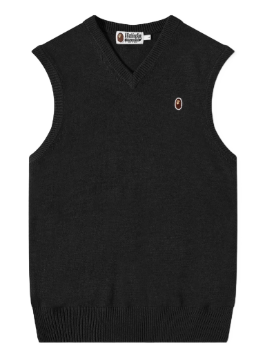 Пуловер BAPE Ape Head One Point Knit Vest Black Черно | 001KNJ301002M-BLK