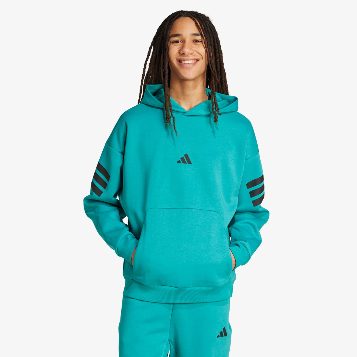Суитчър adidas Performance Future Icons 3-Stripes Hoodie Тюркоазено | JW7096, 1