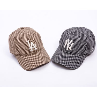 Шапка с козирка New Era LA Dodgers Houndstooth 9TWENTY Baseball Cap Кафяво | 60691223, 4