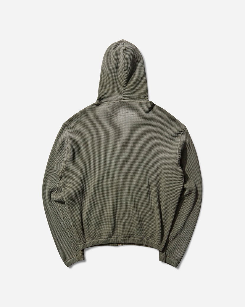 Суитчър ROA Sun Faded Waffle Zip Up Hoodie Зелено | RBMW0513FA340 GRN0012