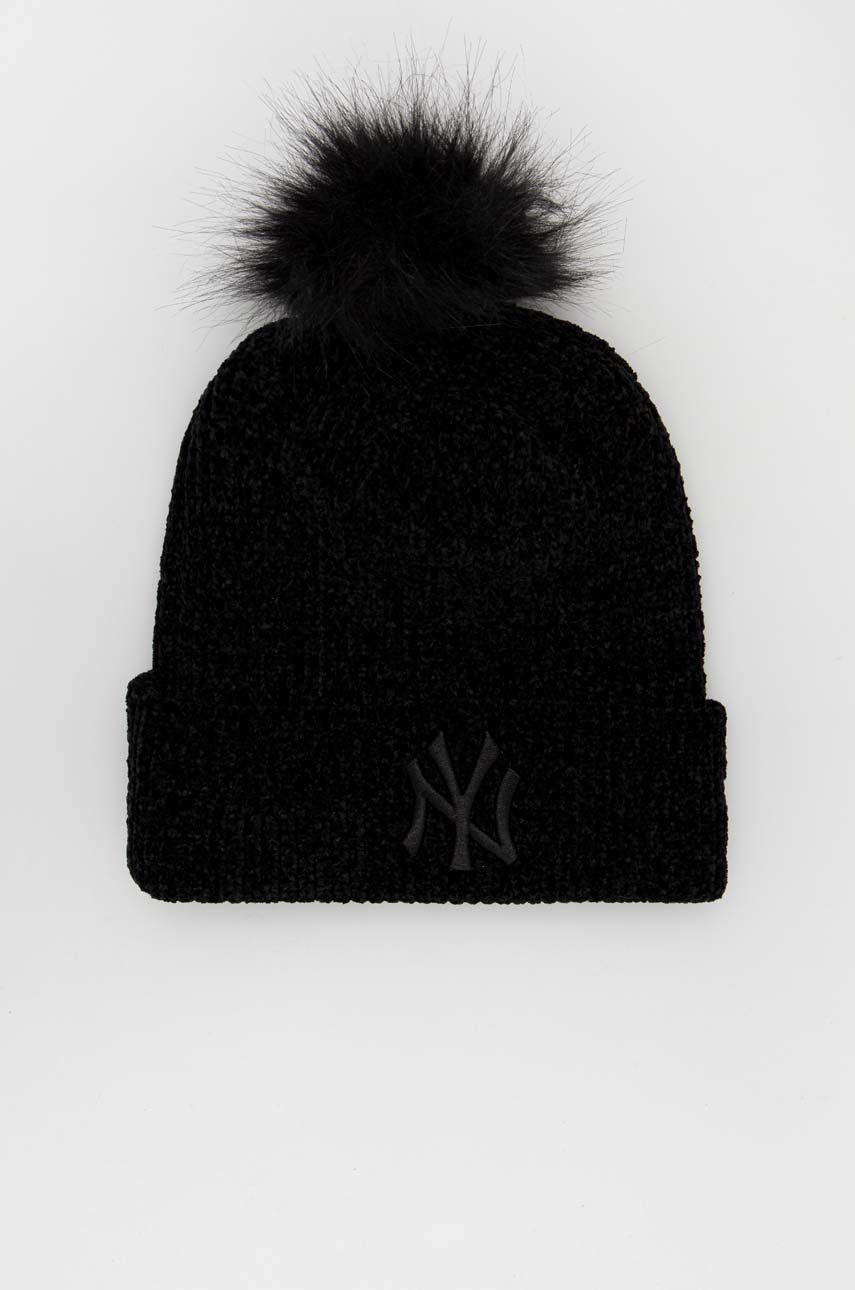 Шапка New Era New York Yankees Chenille Beanie Черно | 60284833, 0