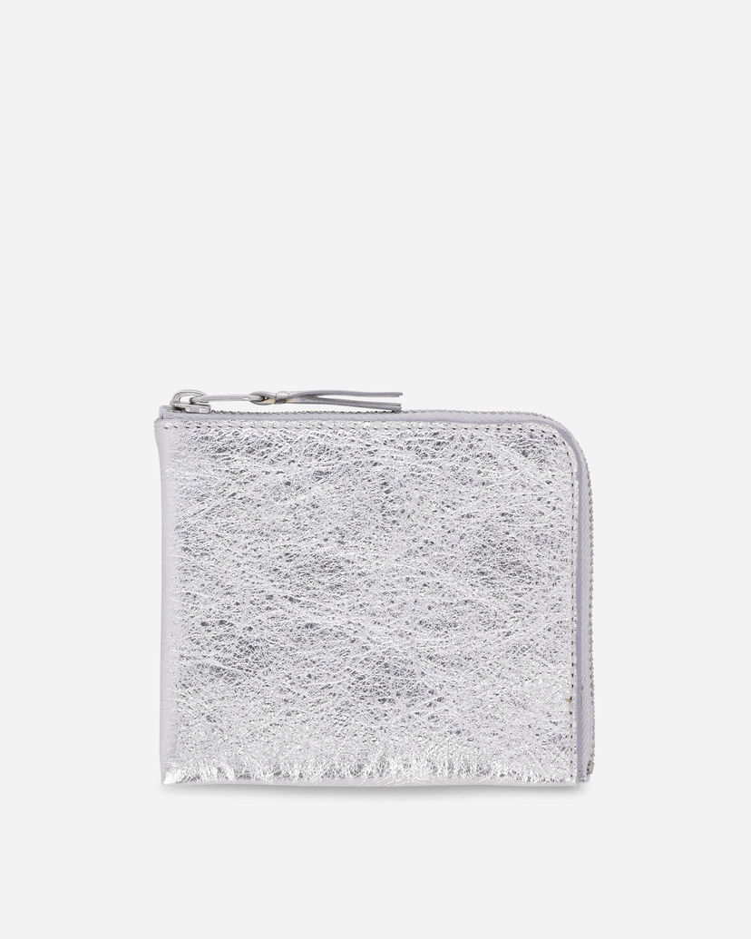 Портфейл Comme des Garçons Silver Line Crinkled Metallic Zip Around Wallet Металик | SA3100G SIL