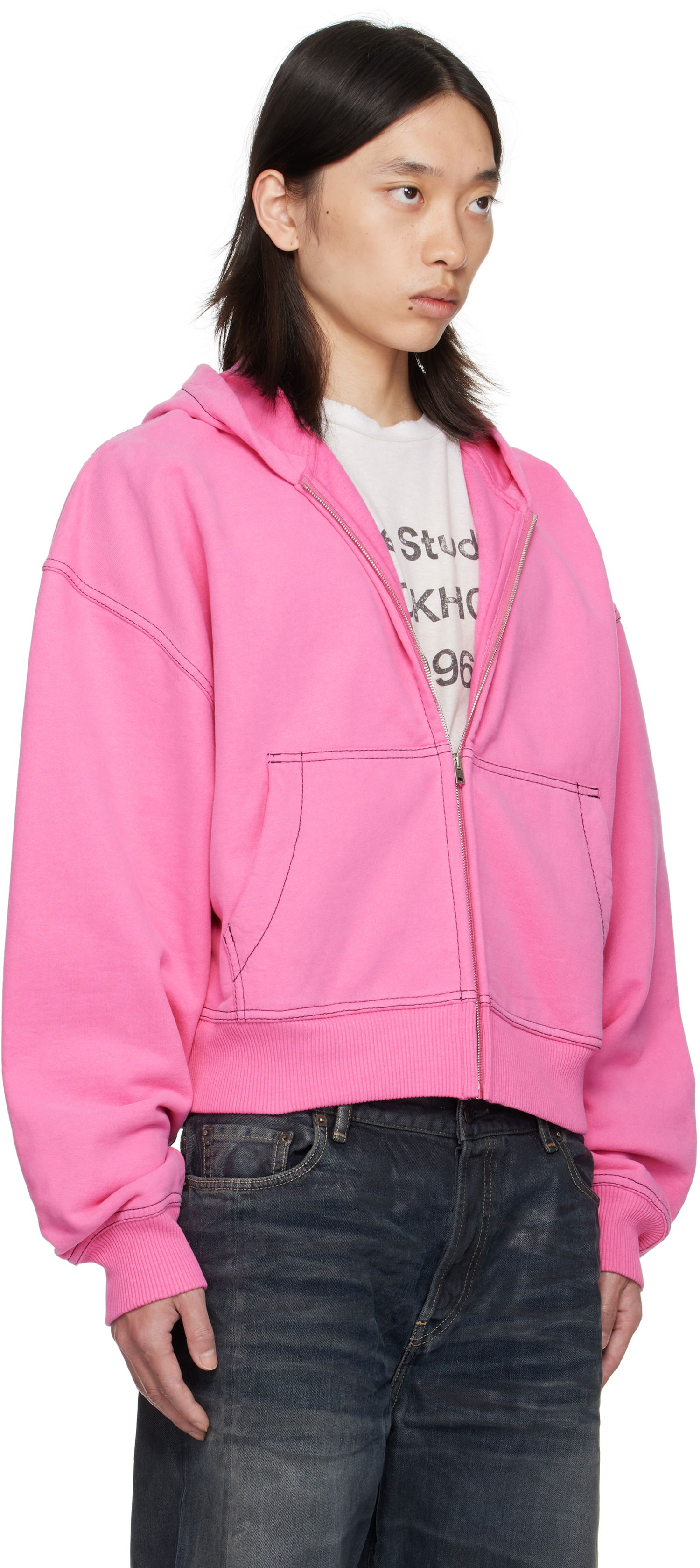 Суитчър Acne Studios Acne Studios Zip-Up Hoodie Розово | CI0208-, 1