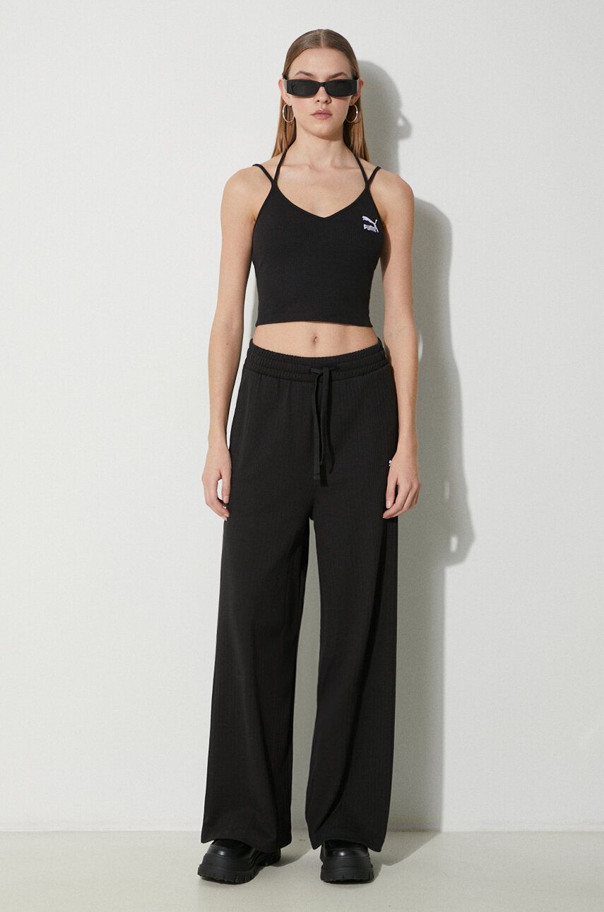 Потник Puma Puma Ribbed Tie-Strap Crop Tank Top Черно | 624255, 1