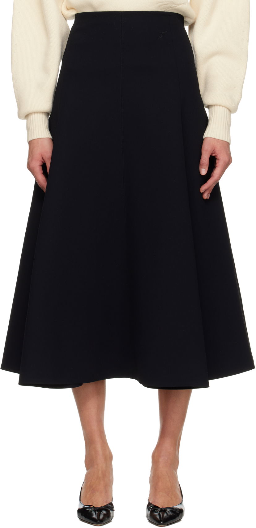Пола Jacquemus 'The Triangle' Flared Midi Skirt Черно | 25HSKW00635AW00632