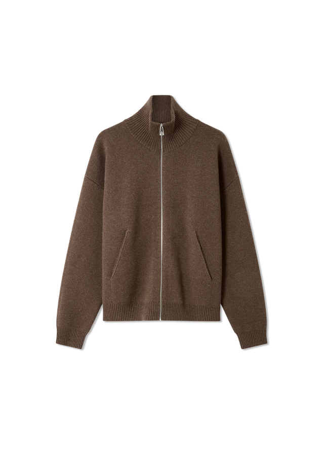 Core Stand-Collar Zip-Up Sweater