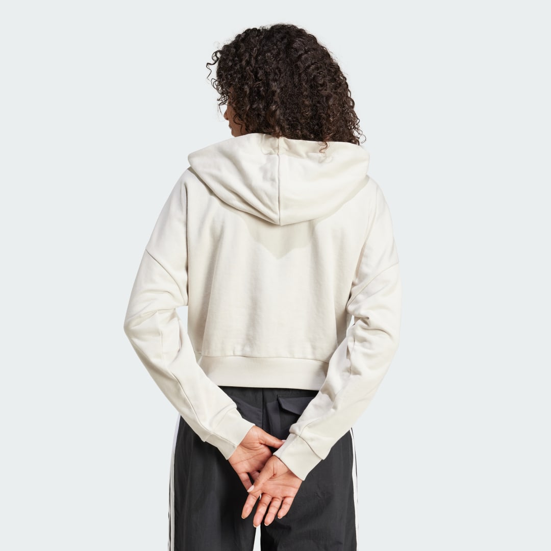 Суитчър adidas Performance 3-Stripes French Terry Quarter-Zip Hoodie Бежово | JN1958, 1