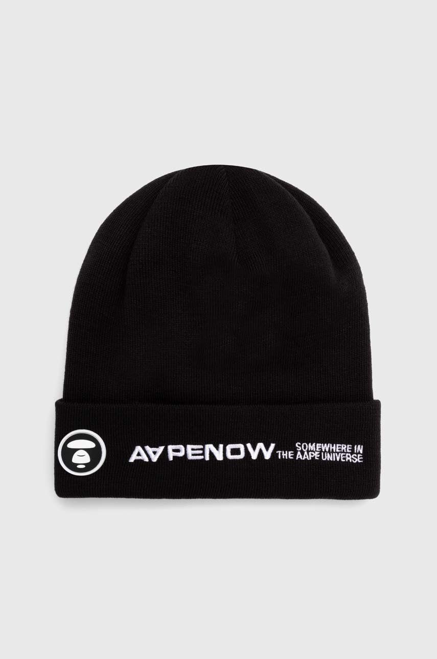 Шапка AAPE by A Bathing Ape AAPE Solid Color Beanie Черно | AHT4866, 0