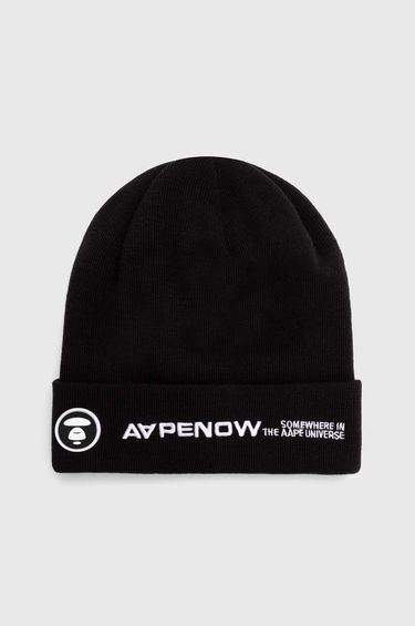 Шапка AAPE by A Bathing Ape AAPE Solid Color Beanie Черно | AHT4866, 0