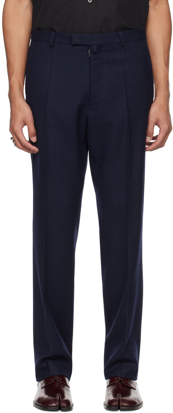 Панталони Maison Margiela Pleated Trousers Тъмно синьо | SI1KA0009 S60309, 0