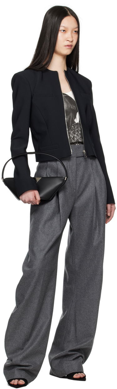 Панталони The Attico The Attico Gary Pleated Wide-Leg Trousers Сиво | 248WCP102 W055, 3