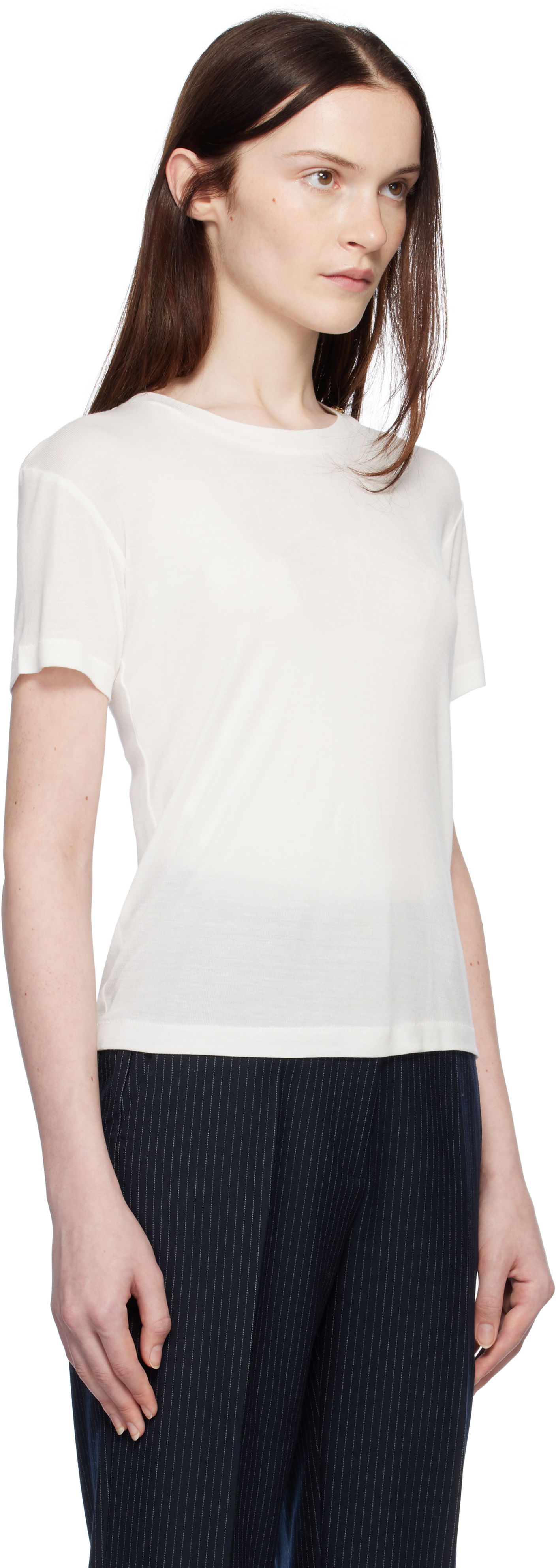 Тениска Anine Bing ANINE BING Amani Fitted T-Shirt Бяло | A-08-2279-100B, 1