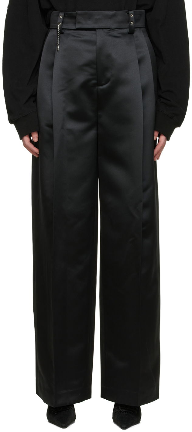Панталони We11done We11done Satin Wide-Leg Trousers Черно | WD-PT1-22-234-M-BK, 0