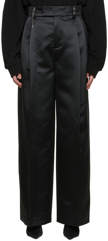 Панталони We11done We11done Satin Wide-Leg Trousers Черно | WD-PT1-22-234-M-BK, 0