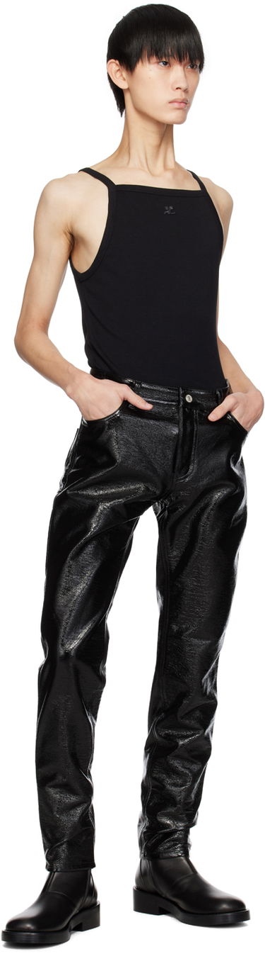 Панталони Courrèges Courrèges Crinkled Slim Trousers Черно | PERCPA022VY0014, 3