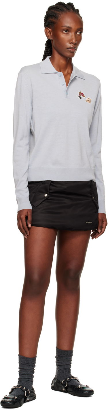 Поло тениска We11done We11done Double Patched Knit Polo Синьо | WD-KT2-25-679-W-GY, 3