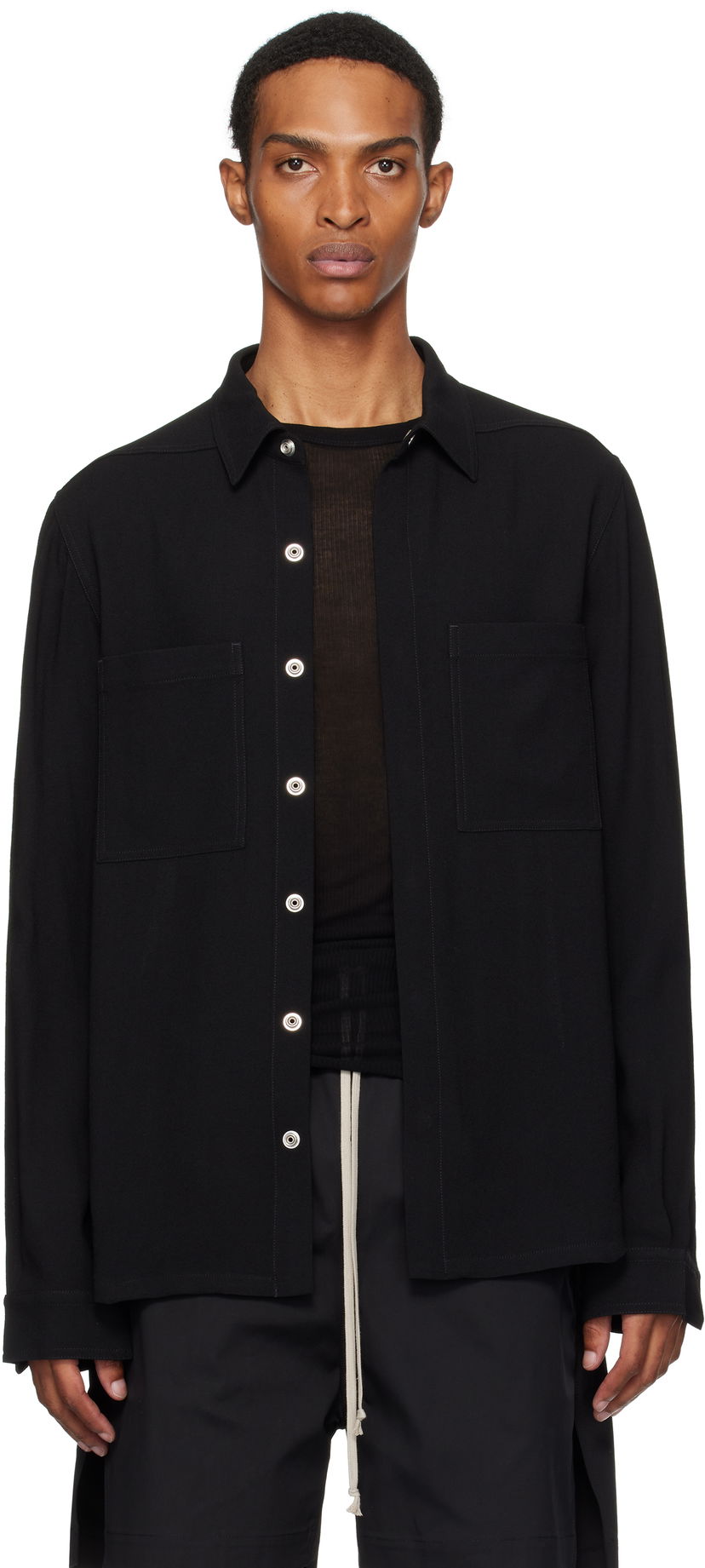 Риза Rick Owens Rick Owens Concordians Outer Shirt Черно | RU02E1235 WA