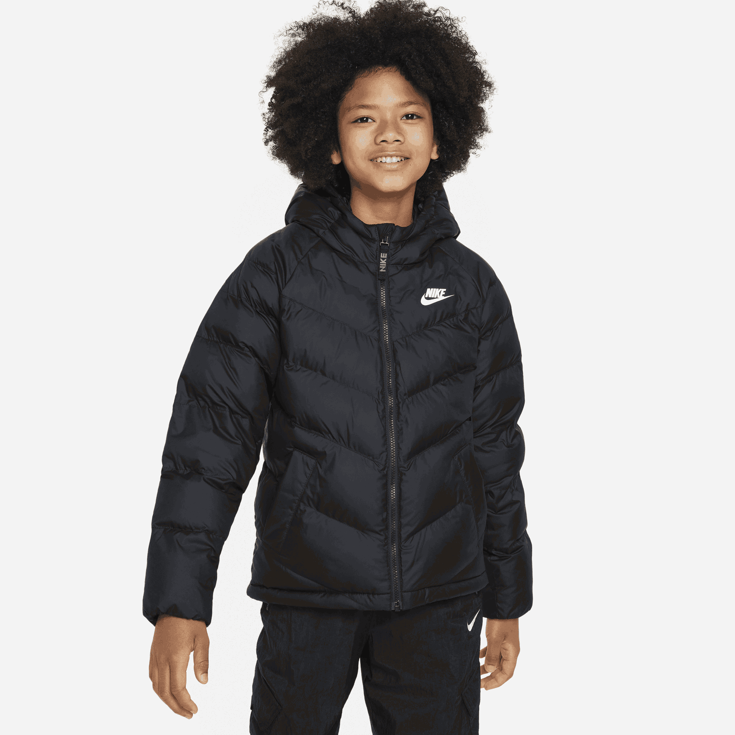 Пухо яке Nike Nike Sportswear Hooded Synthetic-Fill Jacket Черно | FN7730-010, 1