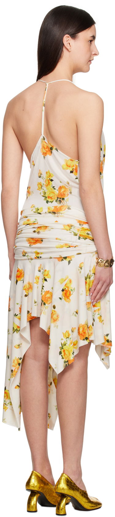 Pокля Acne Studios Acne Studios Strap Floral-Print Midi Dress Жълто | A20789-, 2