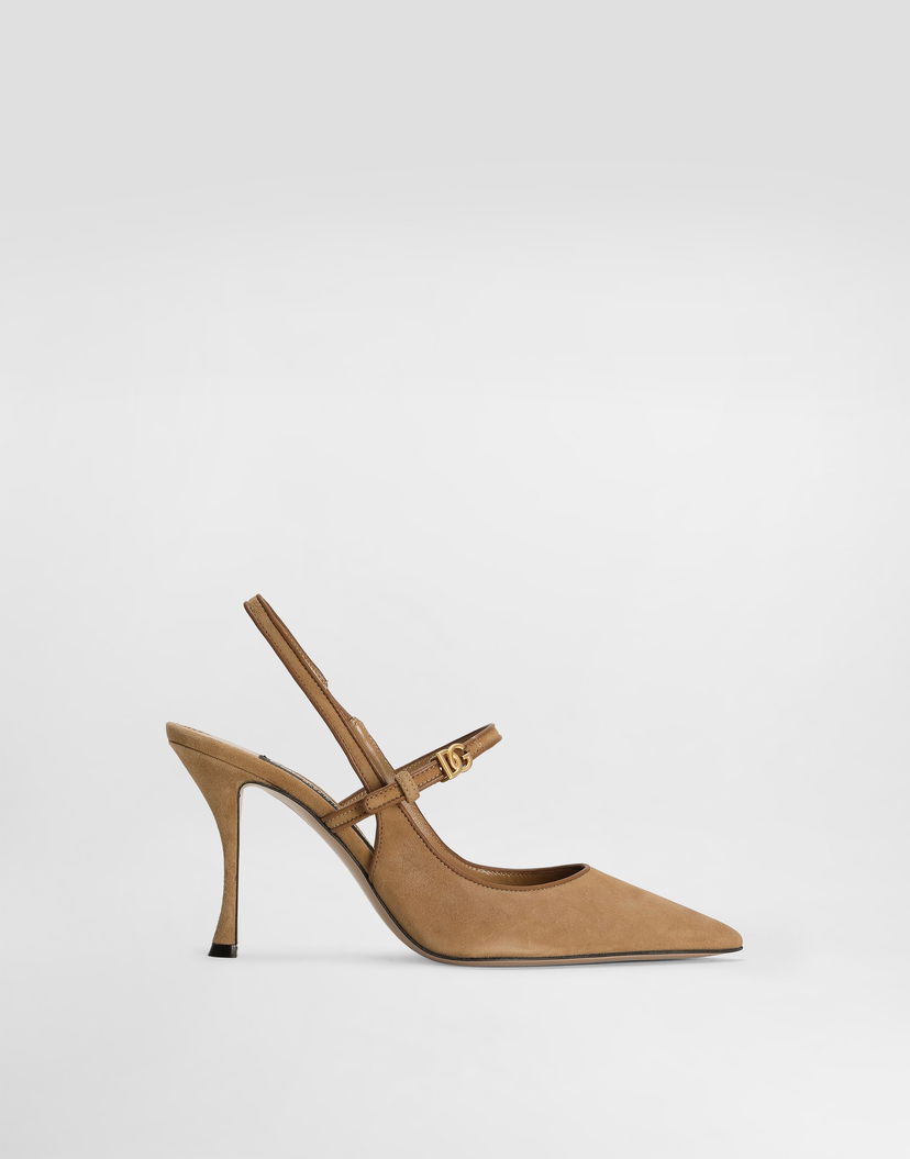 Аксесоари Dolce & Gabbana Dolce & Gabbana Suede And Nappa Leather Slingbacks Бежово | CG0974AQ1348S727
