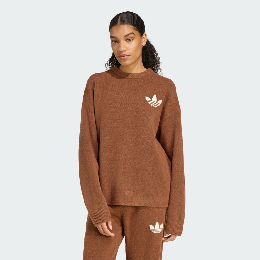 Пуловер adidas Originals adidas Originals Athletic Dept Knit Sweater Кафяво | KF2340