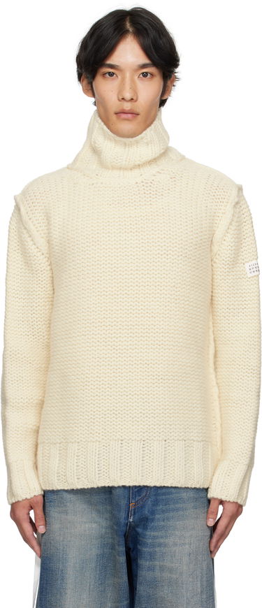 Пуловер Maison Margiela MM6 Maison Margiela Chunky Wool Turtleneck Sweater Бяло | SH2HA0008 M13166, 0