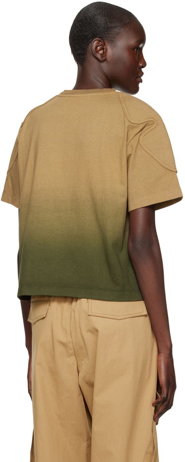 Съкратен топ Dion Lee Sunfade Gradient Cropped T-Shirt Кафяво | C3090R23, 2