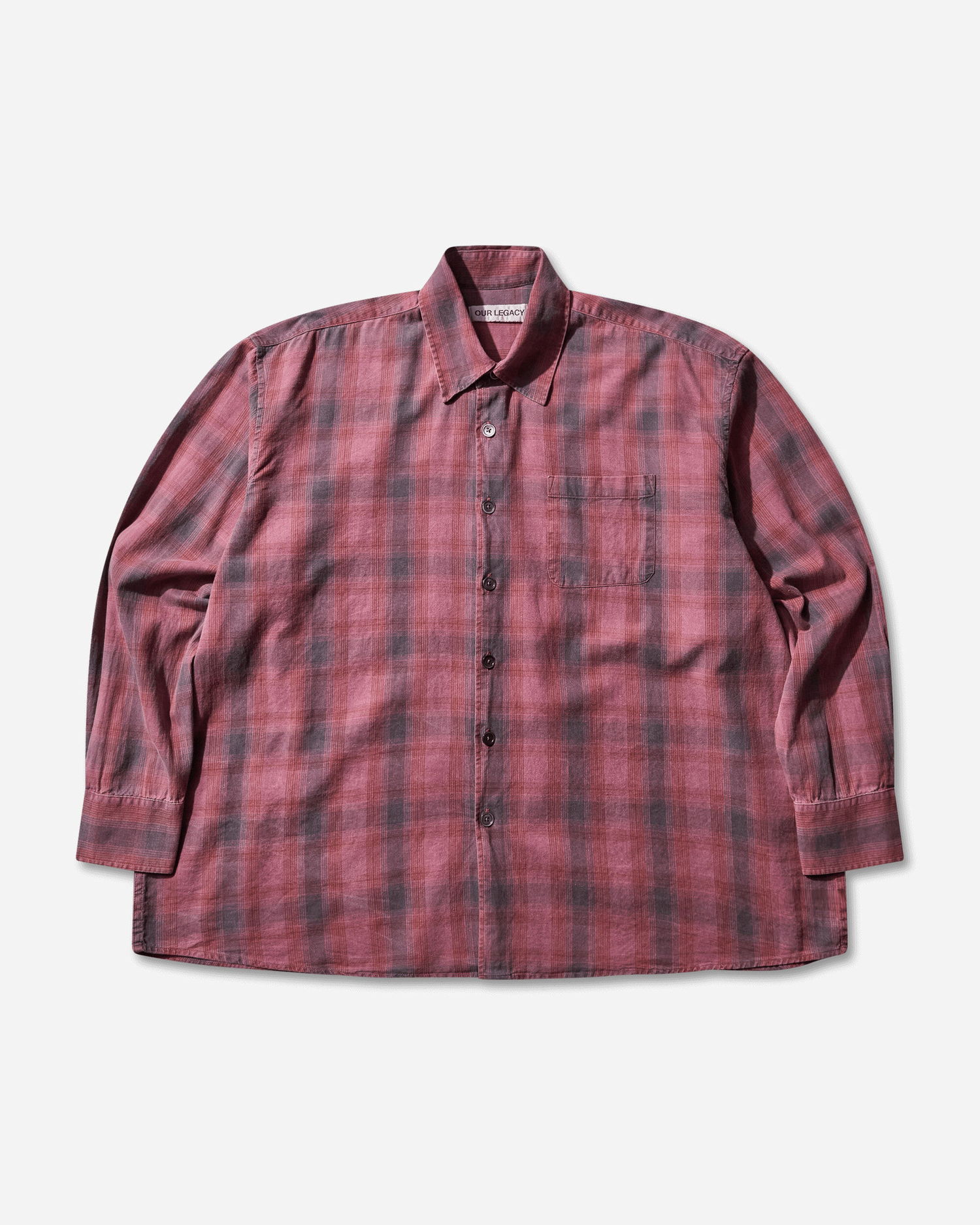 Риза OUR LEGACY Borrowed Shirt Idaho Бургунди | M4252BIDC 001, 1