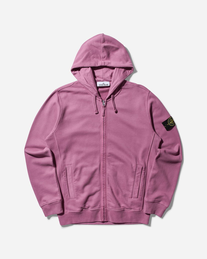 Суитчър Stone Island Brushed Organic Cotton Fleece Zip Up Hoodie Розово | 811563520 V0086