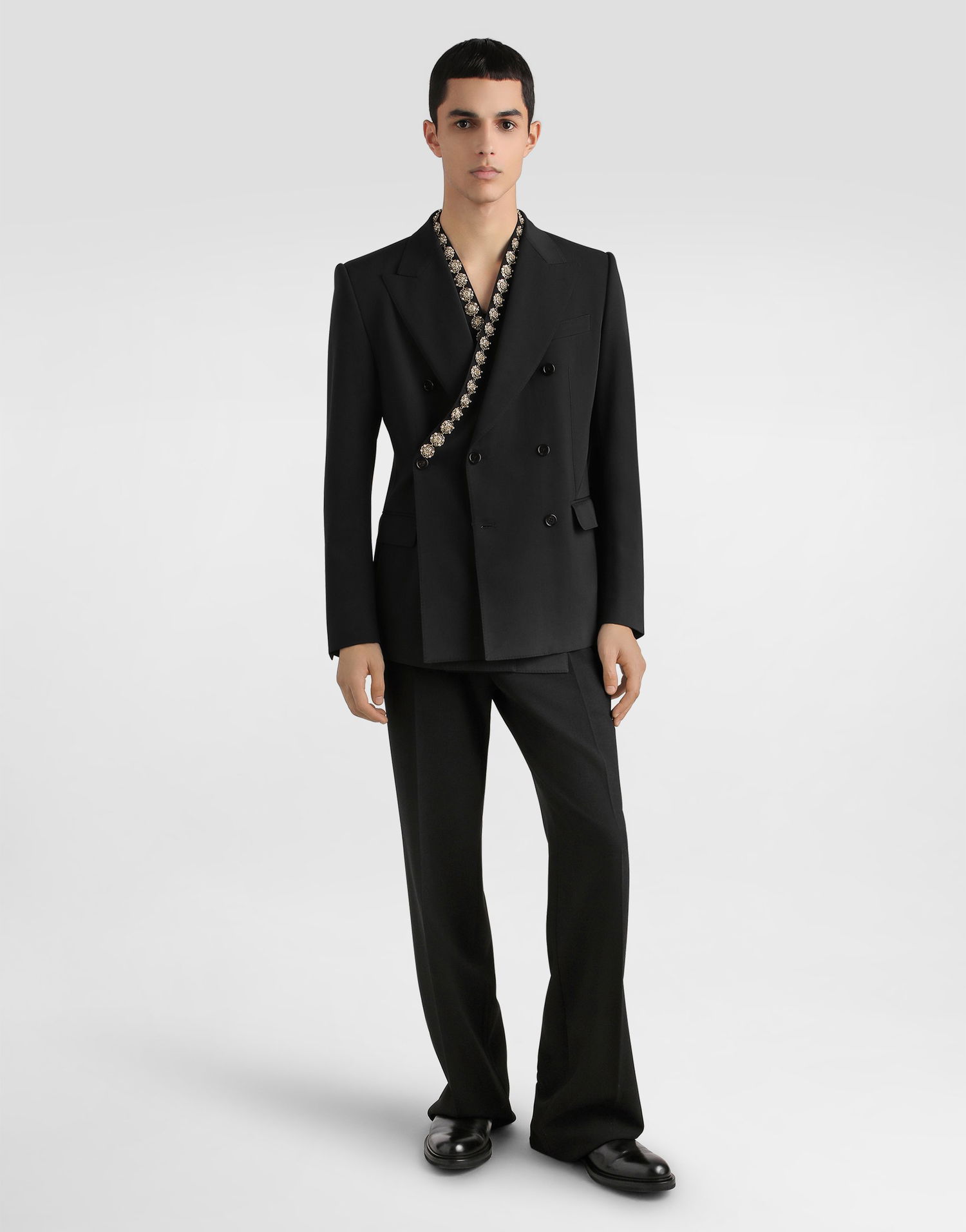 Яке Dolce & Gabbana Dolce & Gabbana Double-breasted Sicilia Bistrecht Wool Canvas Jacket Черно | G2VE2ZFUBGBN0352, 1